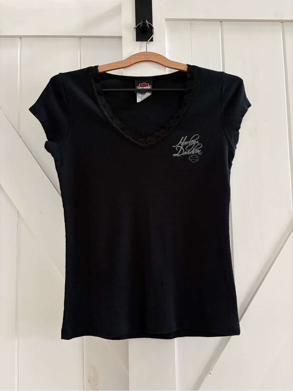 Harley-Davidson Motorcycles St. Croix Lace V-Neck Short Sleeve Tee